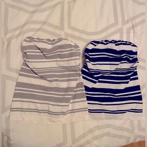 Lot of Two Striped Mossimo Tube Tops Size Medium EUC